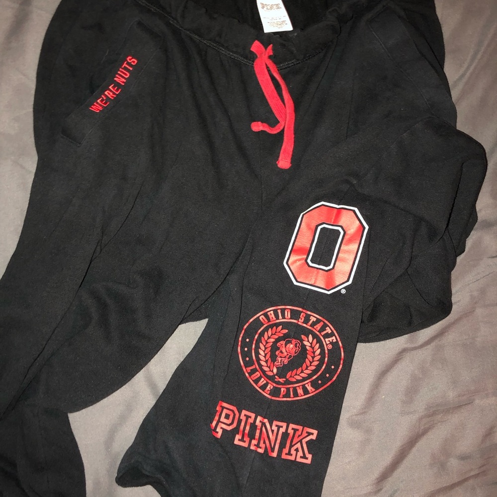 Large Ohio State Buckeyes VS PINK embroidered sweatpants